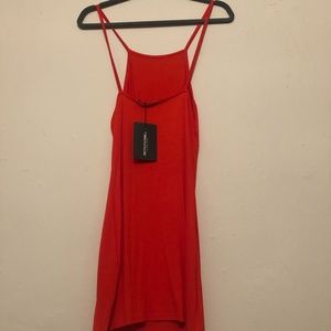 Orange 90s neck bodycon dress UK size 8